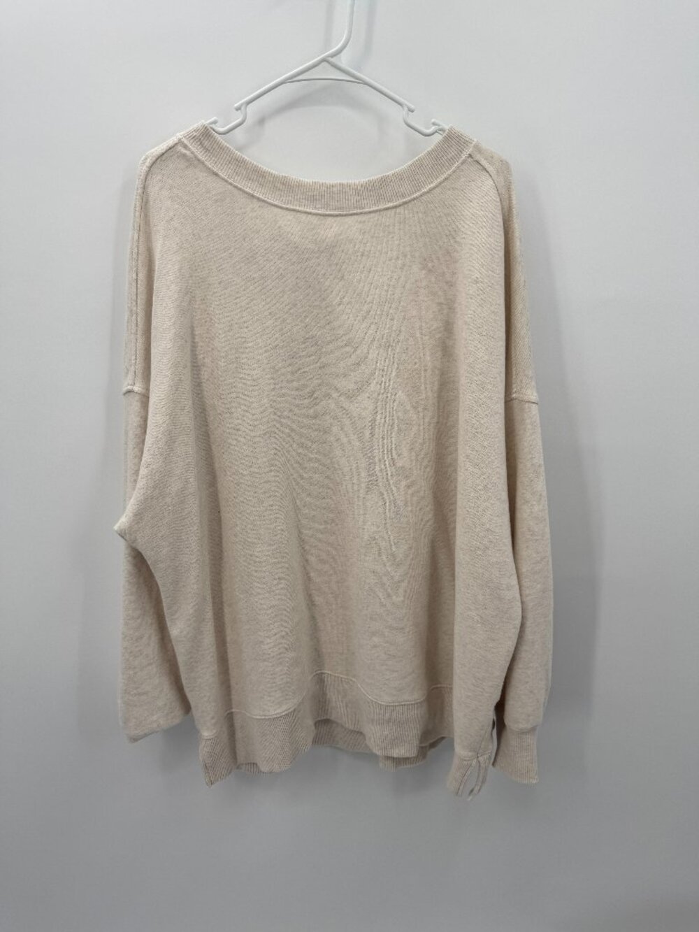 Aerie Tie Back Oversized Sweatshirt Heather Oatmeal Cream Size XXL Coquette